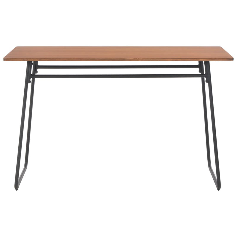 Dining Table Brown 120x60x73 cm Solid Plywood Steel