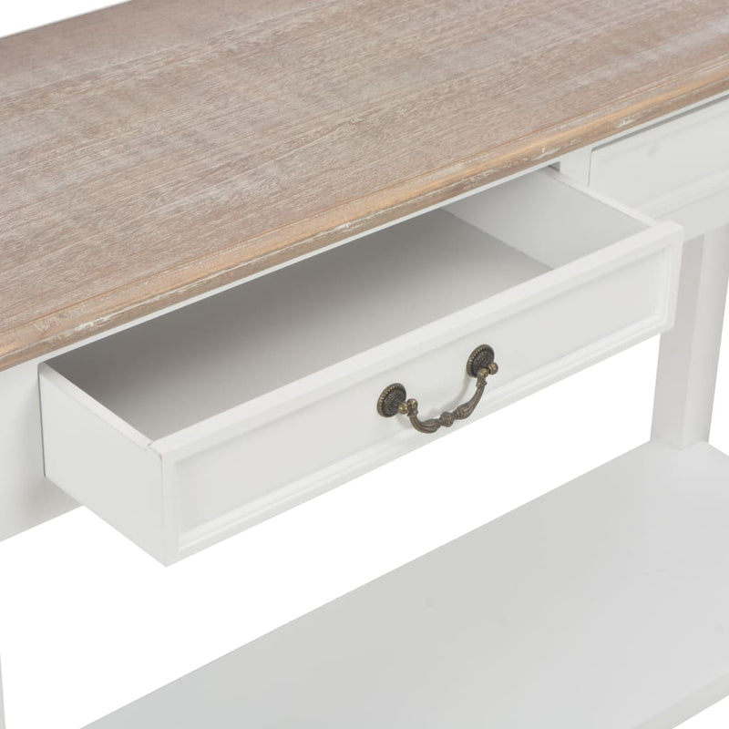 Console Table White 110x35x80 cm Wood