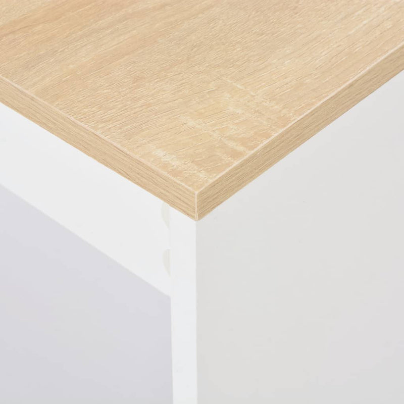 Bar Table with Shelf White 110x50x103 cm