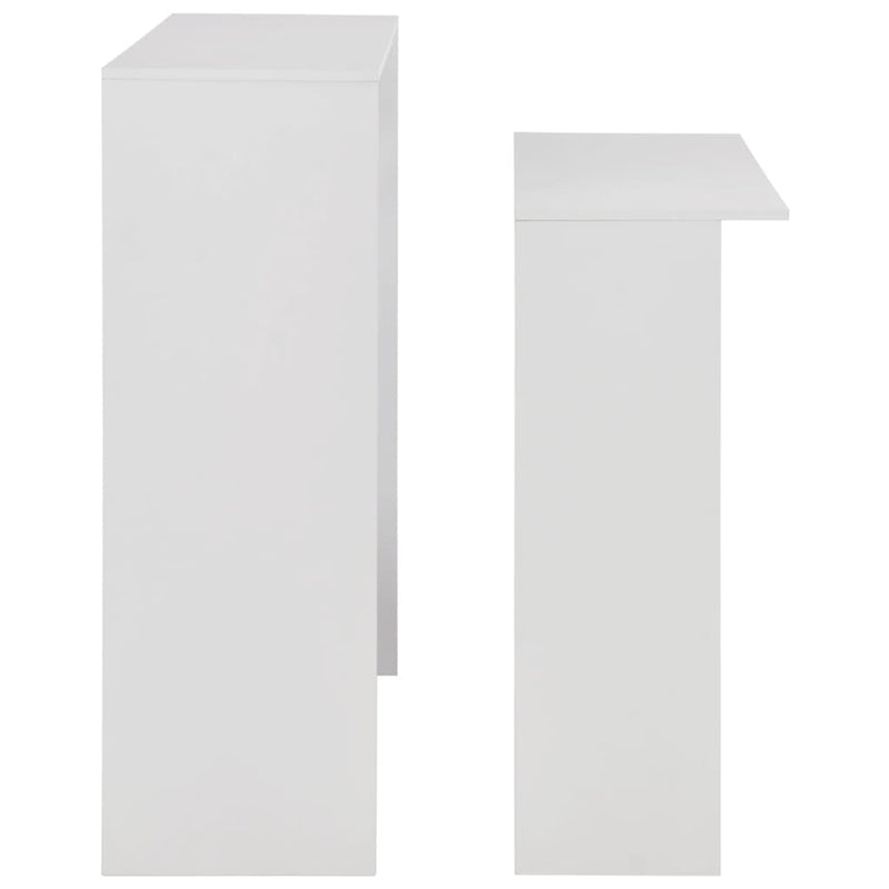 Bar Table with 2 Table Tops White 130x40x120 cm