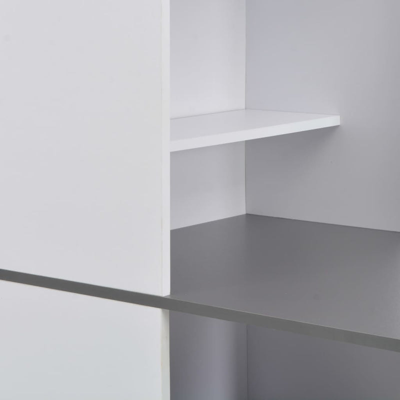Bar Table with Cabinet White 115x59x200 cm