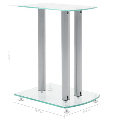 Aluminum Speaker Stands Transparent Safety Glass 2pcs