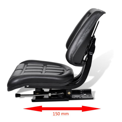 Tractor Seat with Backrest Black - Payday Deals