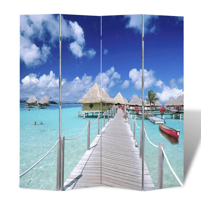 Folding Room Divider Print 160 x 170 Beach - Payday Deals