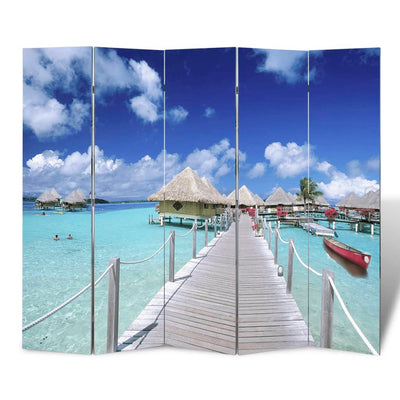 Folding Room Divider Print 200 x 170 Beach