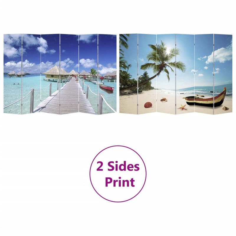 Folding Room Divider Print 217x170cm Beach