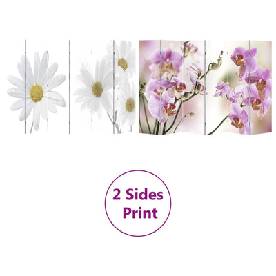 Folding Room Divider Print 217x170cm Flower - Payday Deals