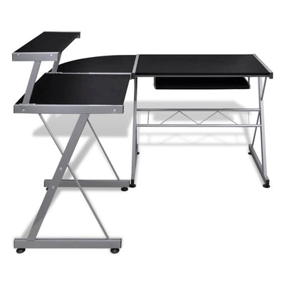 Computer Desk Workstation With Pull Out Keyboard Tray Black