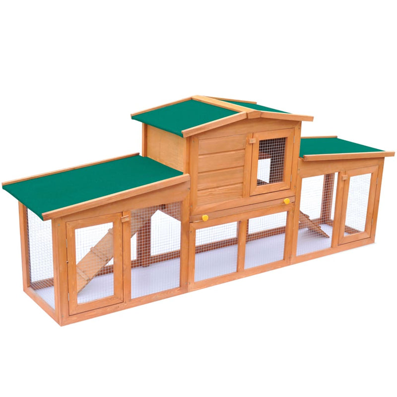 Large Rabbit Hutch Small Animal House Pet Cage with Roofs Wood