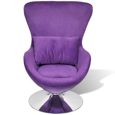 Swivel Egg Chair with Cushion Small Purple Velvet - Payday Deals