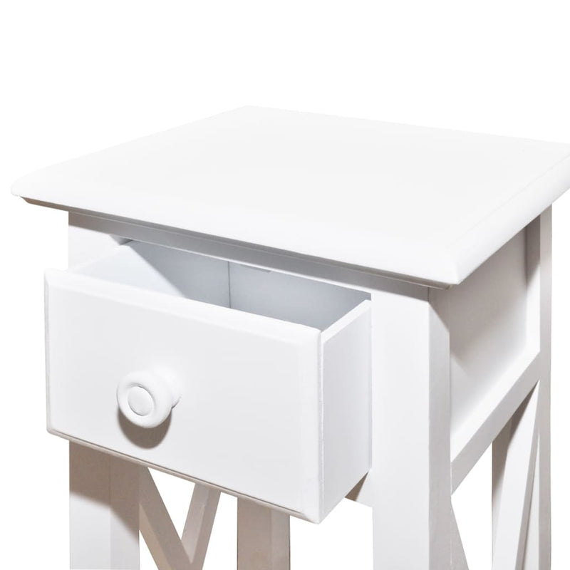 Side Table with Drawer White Payday Deals