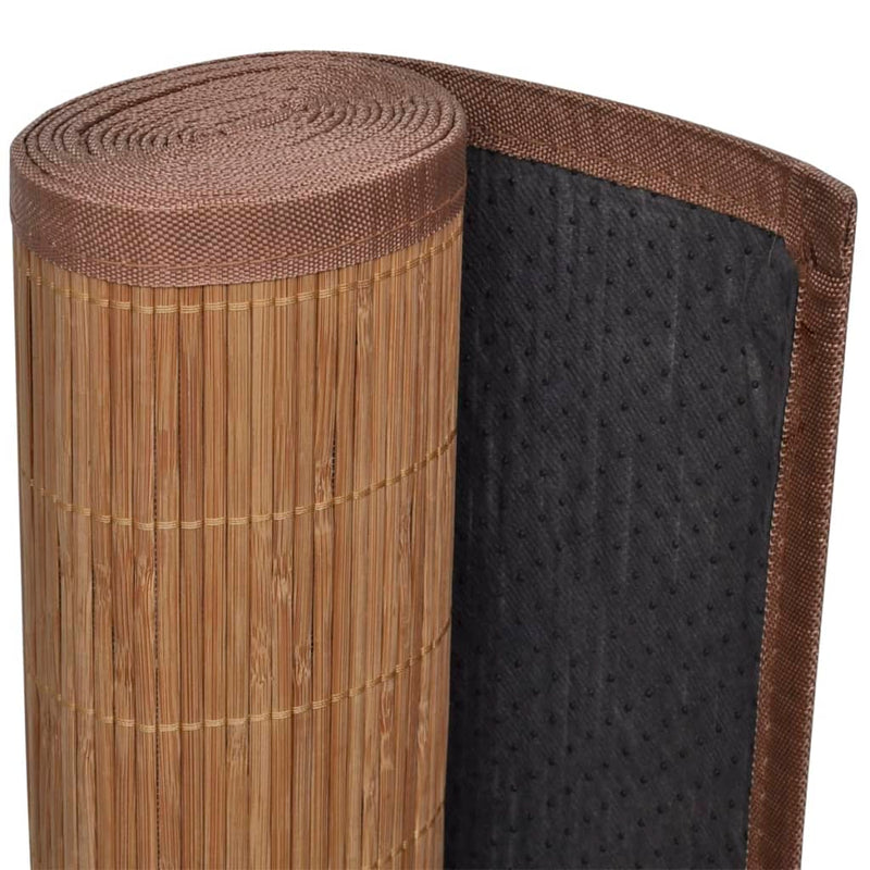 Rectangular Brown Bamboo Rug 120 x 180 cm
