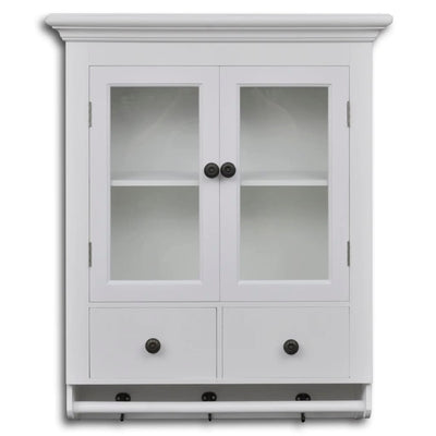 Wooden Kitchen Wall Cabinet with Glass Door White - Payday Deals