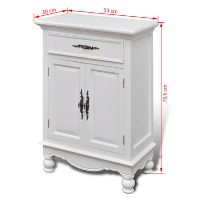 Wooden Cabinet with 2 Doors 1 Drawer White - Payday Deals