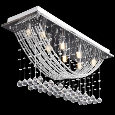 Ceiling Lamp with Glittering Glass Crystal Beads 8 x G9 29 cm - Payday Deals