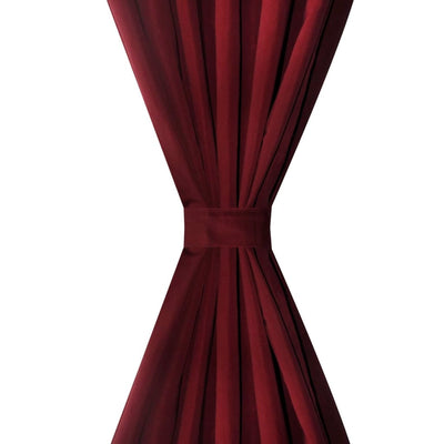 2 pcs Bordeaux Micro-Satin Curtains with Loops 140 x 245 cm