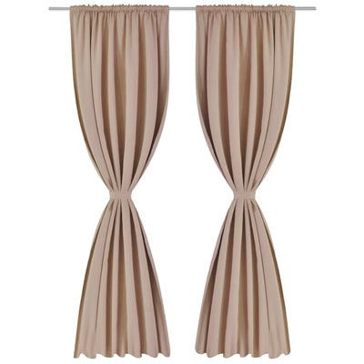 2 pcs Cream Slot-Headed Blackout Curtains 135 x 245 cm