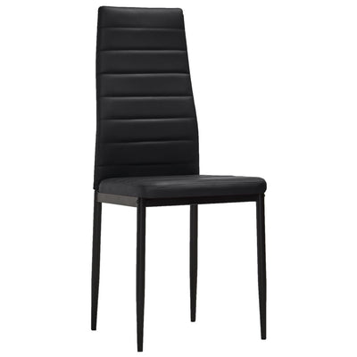 Dining Chairs 4 pcs Black Faux Leather