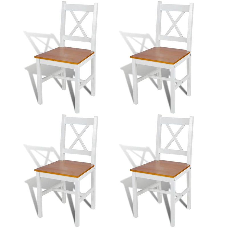 Dining Chairs 4 pcs White Pinewood - Payday Deals