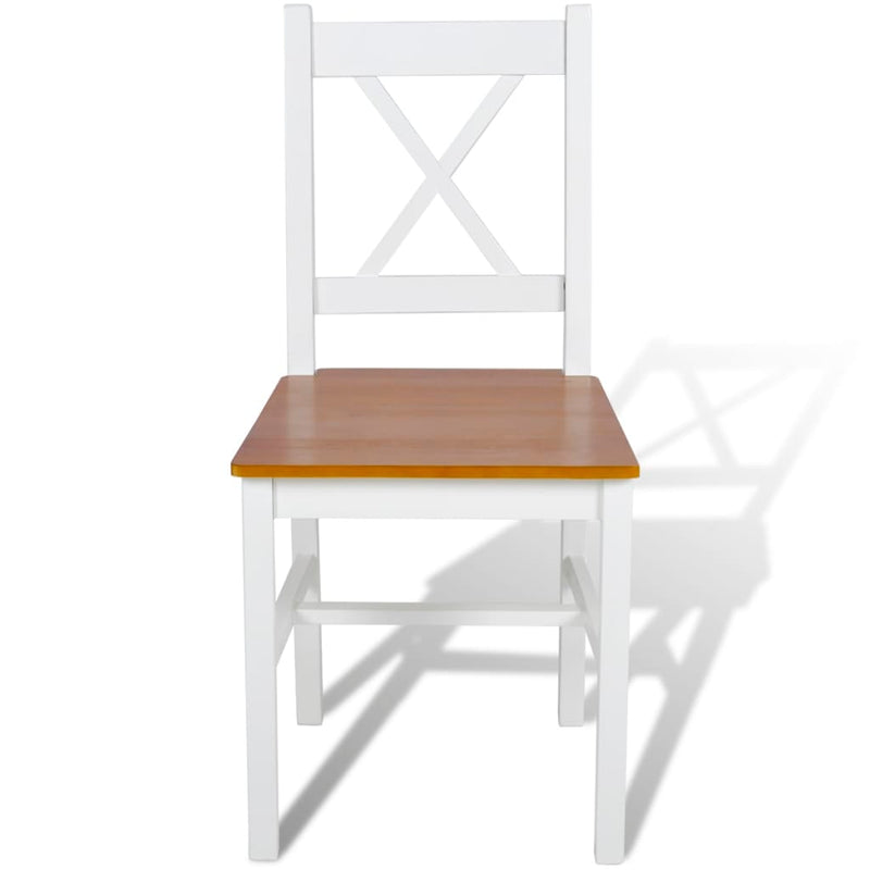 Dining Chairs 4 pcs White Pinewood - Payday Deals
