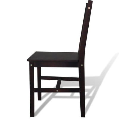 Dining Chairs 4 pcs Dark Brown Pinewood - Payday Deals