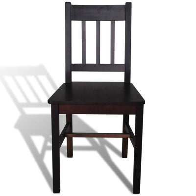 Dining Chairs 4 pcs Dark Brown Pinewood - Payday Deals