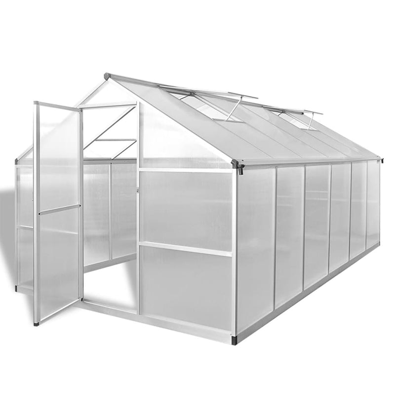 Reinforced Aluminium Greenhouse with Base Frame 9.025 m²