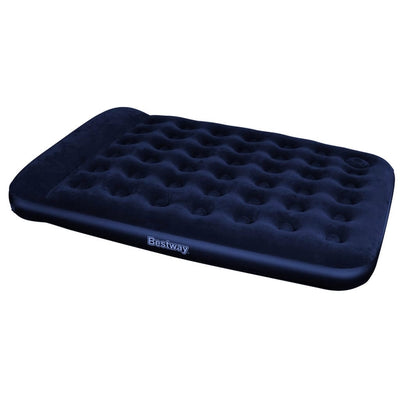 Bestway Inflatable Flocked Airbed with Built-in Foot Pump 203x152x28 cm