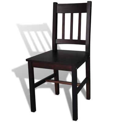 Dining Chairs 6 pcs Brown Pinewood