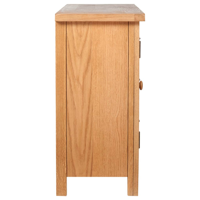 Sideboard with 3 Drawers 110x33.5x70 cm Solid Oak Wood - Payday Deals