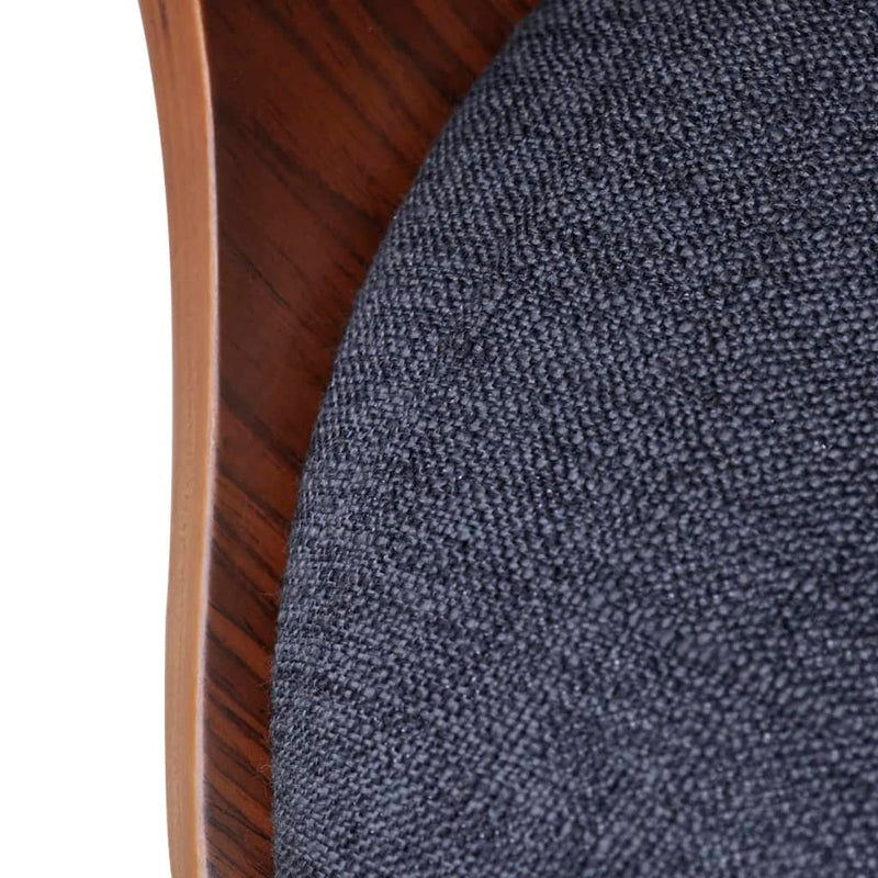 Dining Chairs 2 pcs Dark Grey Bent Wood and Fabric