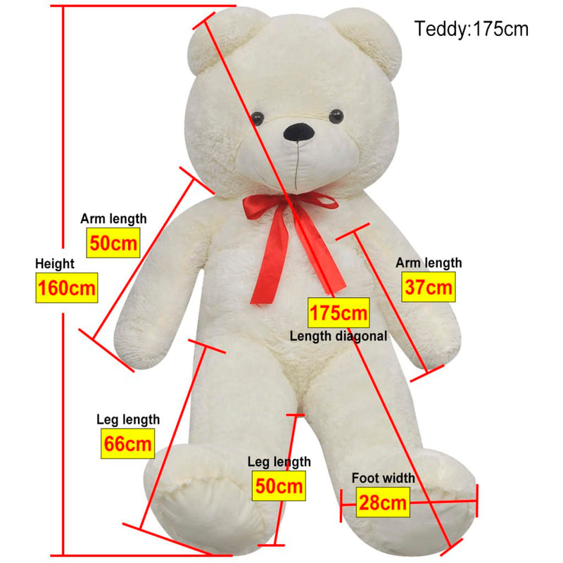 XXL Soft Plush Teddy Bear Toy White 160 cm