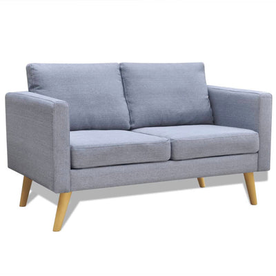 Sofa 2-Seater Fabric Light Grey - Payday Deals