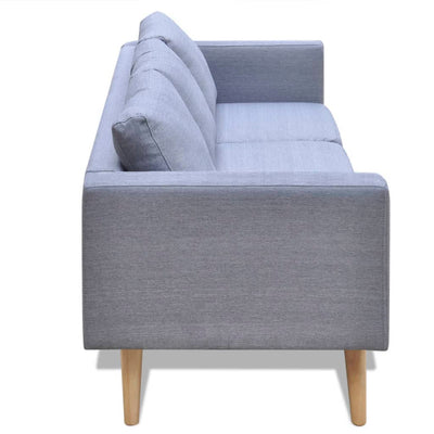 Sofa 3-Seater Fabric Light Grey - Payday Deals