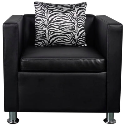 Armchair Black Faux Leather - Payday Deals