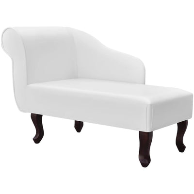 Chaise Longue White Faux Leather - Payday Deals