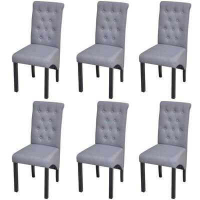 Dining Chairs 6 pcs Light Grey Fabric