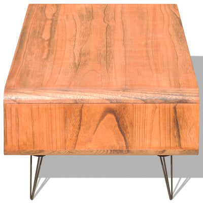 Coffee Table 90x55.5x38.5 cm Solid Paulownia Wood Brown