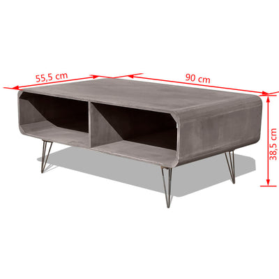 Coffee Table 90x55.5x38.5 cm Solid Paulownia Wood Grey - Payday Deals