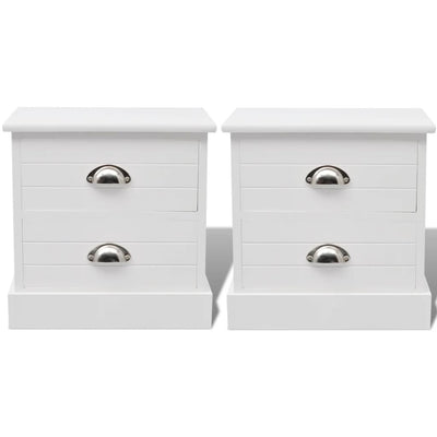 French Bedside Cabinets 2 pcs White - Payday Deals