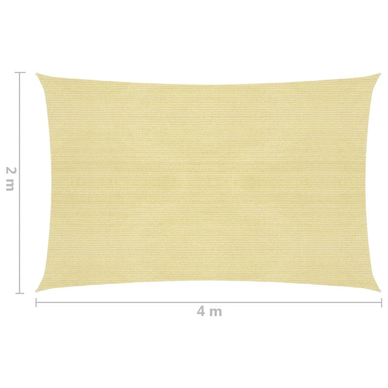 Sunshade Sail HDPE Rectangular 2x4 m Beige