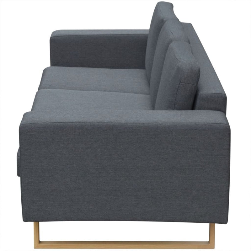3-Seater Sofa Fabric Dark Grey - Payday Deals