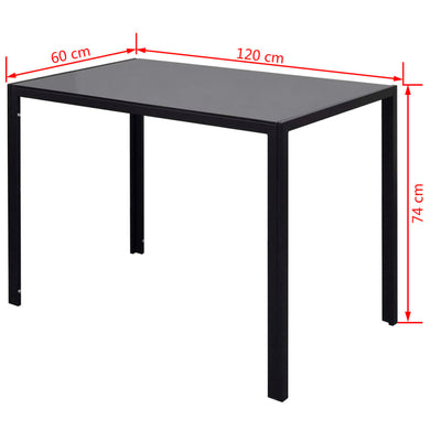 Seven Piece Dining Table Set Black - Payday Deals