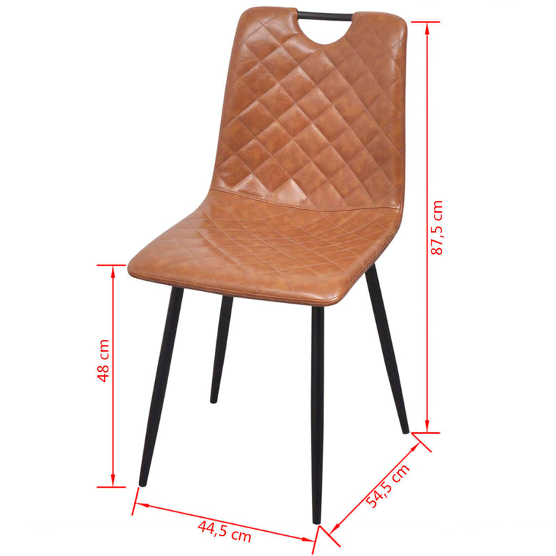 Dining Chairs 2 pcs Light Brown Faux Leather - Payday Deals