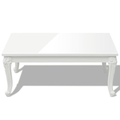 Coffee Table 100x60x42 cm High Gloss White - Payday Deals
