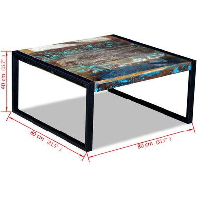 Coffee Table Solid Reclaimed Wood 80x80x40 cm