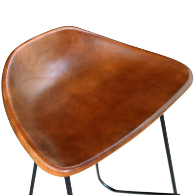 Bar Chairs 2 pcs Black and Brown Real Leather - Payday Deals