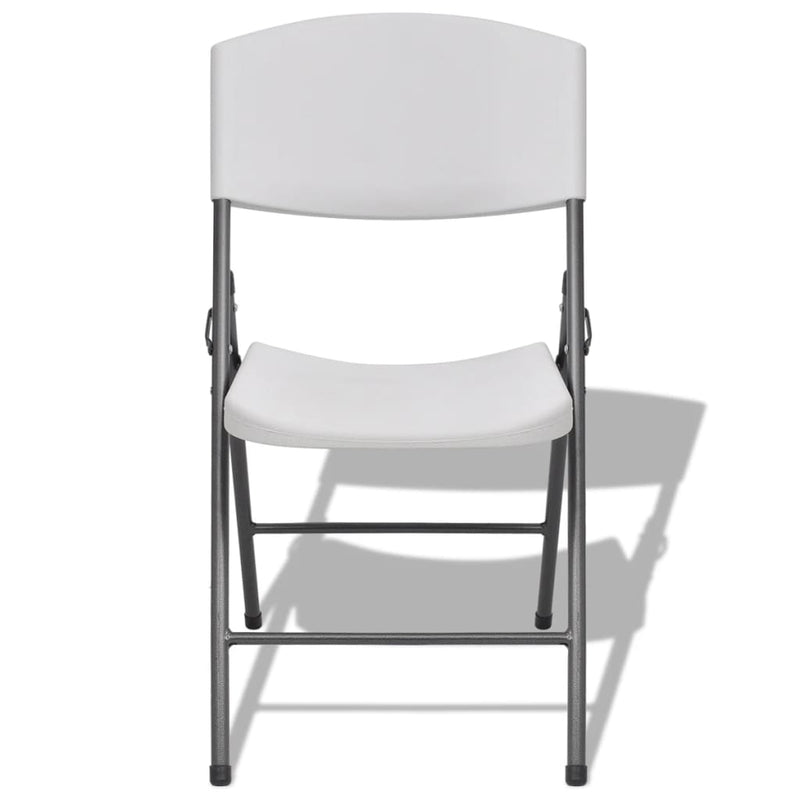 Folding Garden Chairs 4 pcs Steel and HDPE White