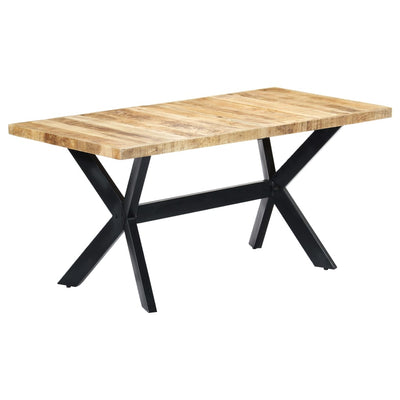 Dining Table 160x80x75 cm Solid Rough Mango Wood