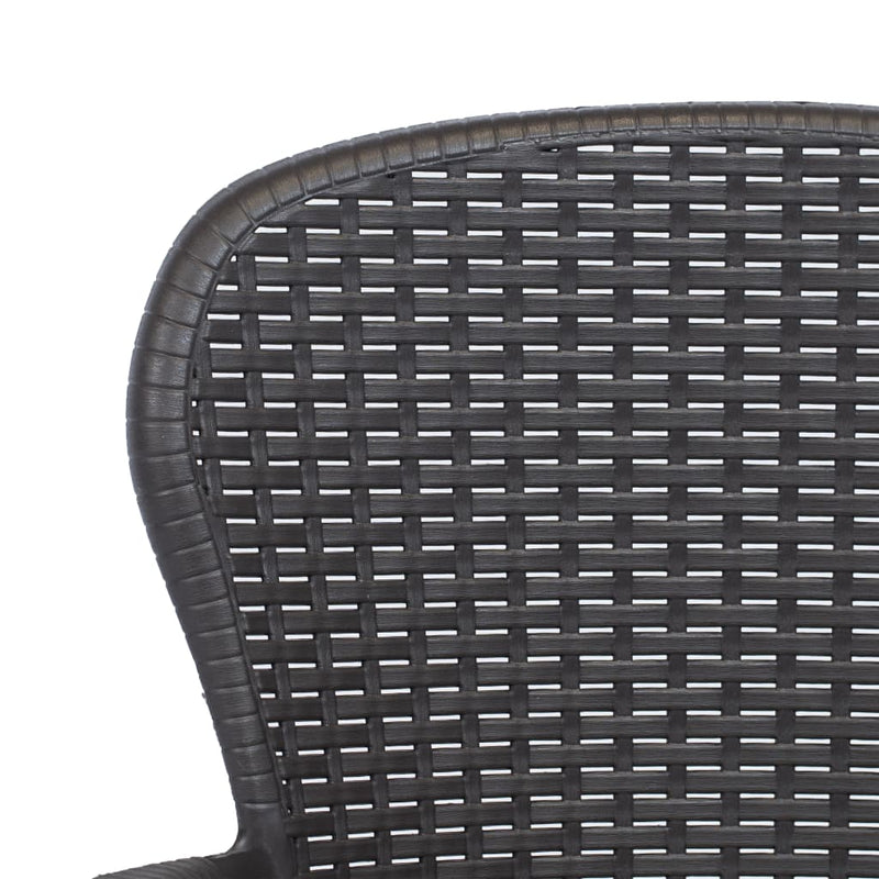 Garden Chair 2 pcs with Cushion Brown Plastic Rattan Look